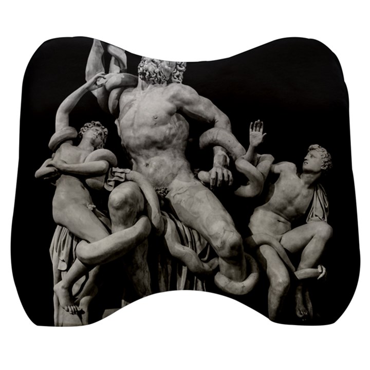 Laocoon Sculpture Over Black Velour Head Support Cushion