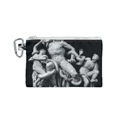 Laocoon Sculpture Over Black Canvas Cosmetic Bag (Small)