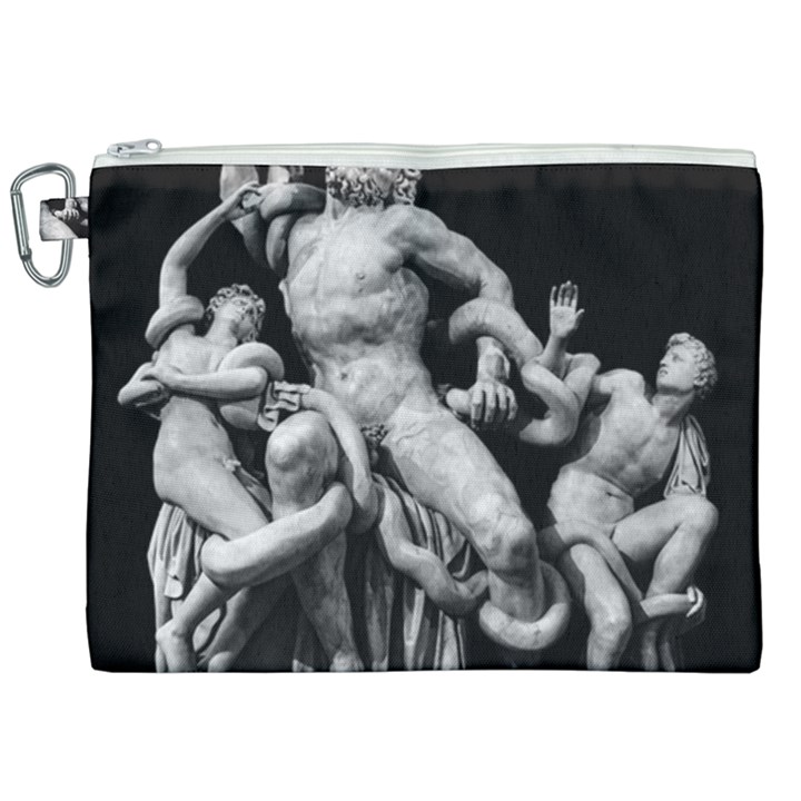 Laocoon Sculpture Over Black Canvas Cosmetic Bag (XXL)