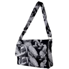 Laocoon Sculpture Over Black Full Print Messenger Bag (S)