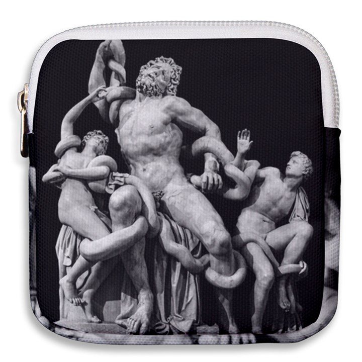 Laocoon Sculpture Over Black Mini Square Pouch