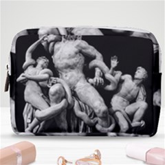 Laocoon Sculpture Over Black Make Up Pouch (Medium)