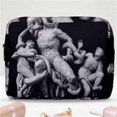 Laocoon Sculpture Over Black Make Up Pouch (Large)