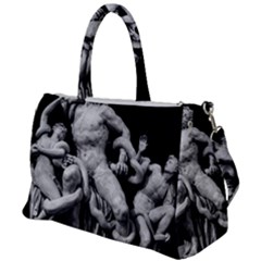 Laocoon Sculpture Over Black Duffel Travel Bag