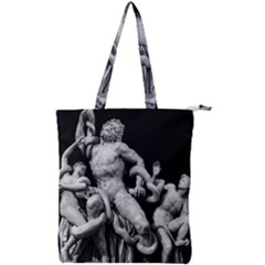 Laocoon Sculpture Over Black Double Zip Up Tote Bag