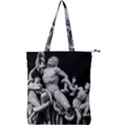 Laocoon Sculpture Over Black Double Zip Up Tote Bag View1