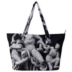 Laocoon Sculpture Over Black Full Print Shoulder Bag