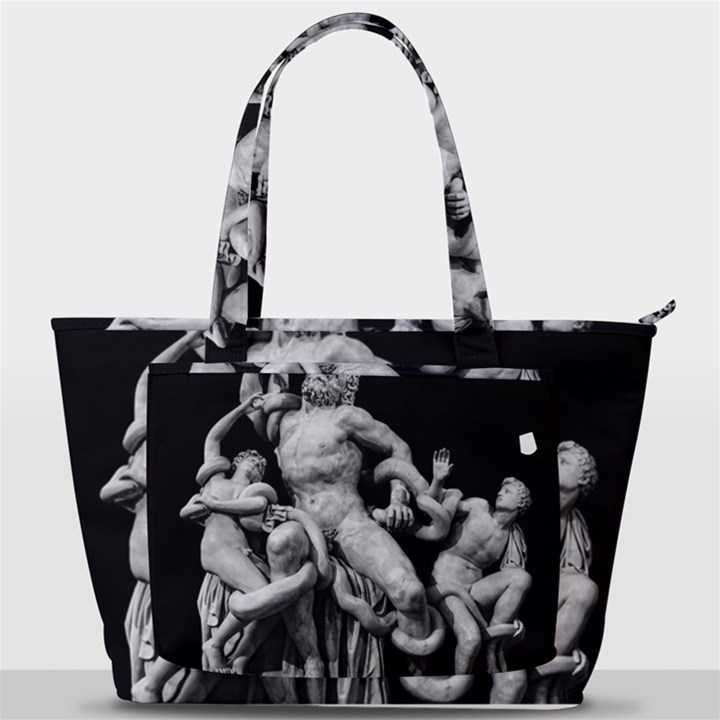 Laocoon Sculpture Over Black Back Pocket Shoulder Bag 