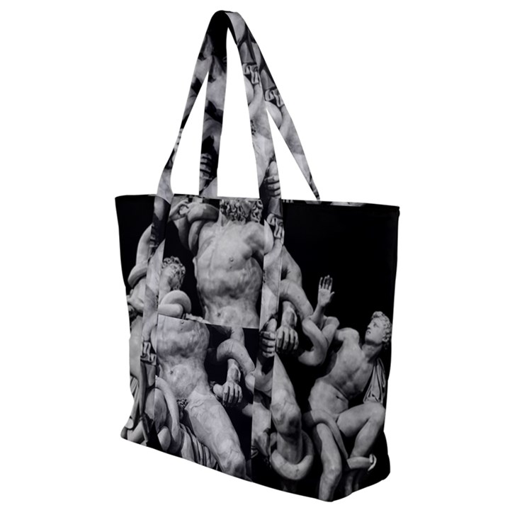 Laocoon Sculpture Over Black Zip Up Canvas Bag