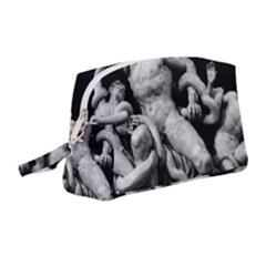 Laocoon Sculpture Over Black Wristlet Pouch Bag (Medium)