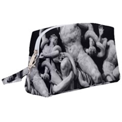 Laocoon Sculpture Over Black Wristlet Pouch Bag (Large)