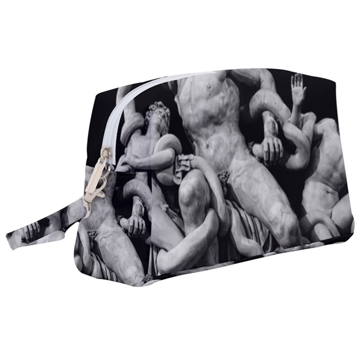 Laocoon Sculpture Over Black Wristlet Pouch Bag (Large)