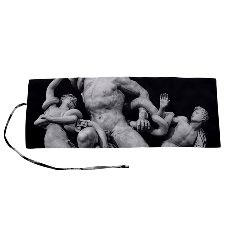 Laocoon Sculpture Over Black Roll Up Canvas Pencil Holder (S)