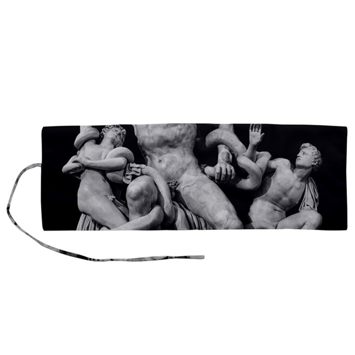 Laocoon Sculpture Over Black Roll Up Canvas Pencil Holder (M)