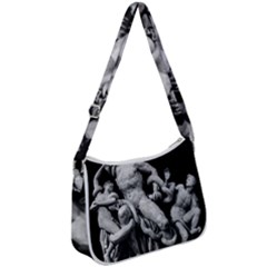 Laocoon Sculpture Over Black Zip Up Shoulder Bag