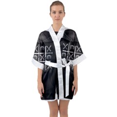 Tic Tac Monster Half Sleeve Satin Kimono  by TheFanSign