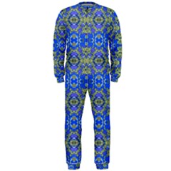 Gold And Blue Fancy Ornate Pattern Onepiece Jumpsuit (men) 