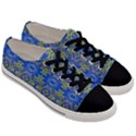 Gold And Blue Fancy Ornate Pattern Men s Low Top Canvas Sneakers View3