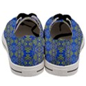 Gold And Blue Fancy Ornate Pattern Men s Low Top Canvas Sneakers View4