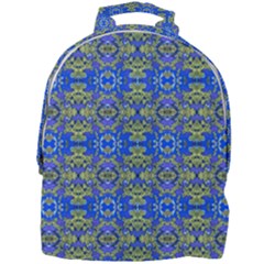 Gold And Blue Fancy Ornate Pattern Mini Full Print Backpack by dflcprintsclothing