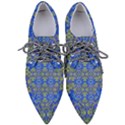 Gold And Blue Fancy Ornate Pattern Pointed Oxford Shoes View1