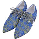 Gold And Blue Fancy Ornate Pattern Pointed Oxford Shoes View2