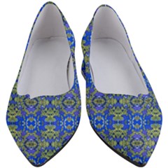 Gold And Blue Fancy Ornate Pattern Women s Block Heels  by dflcprintsclothing