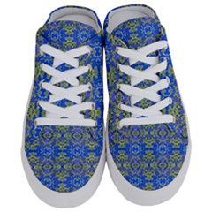 Gold And Blue Fancy Ornate Pattern Half Slippers by dflcprintsclothing