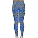 Gold And Blue Fancy Ornate Pattern Classic Yoga Leggings View2