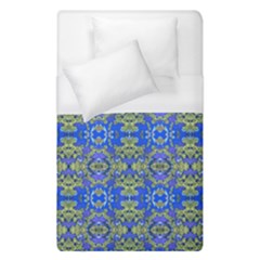 Gold And Blue Fancy Ornate Pattern Duvet Cover (single Size) by dflcprintsclothing