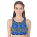 Gold And Blue Fancy Ornate Pattern Tank Bikini Top View1