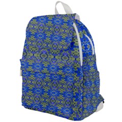 Gold And Blue Fancy Ornate Pattern Top Flap Backpack by dflcprintsclothing