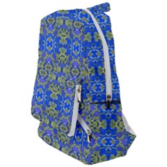 Gold And Blue Fancy Ornate Pattern Travelers  Backpack by dflcprintsclothing