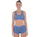 Gold And Blue Fancy Ornate Pattern Racerback Boyleg Bikini Set View1