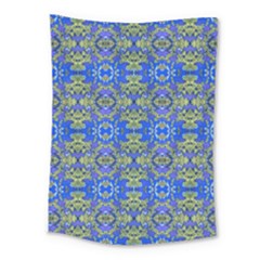 Gold And Blue Fancy Ornate Pattern Medium Tapestry