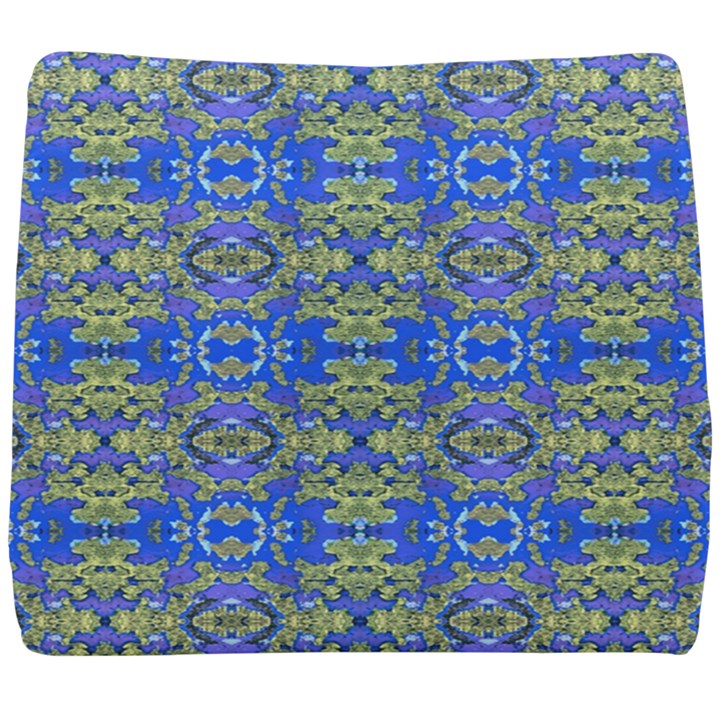 Gold And Blue Fancy Ornate Pattern Seat Cushion