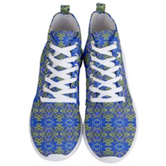 Gold And Blue Fancy Ornate Pattern Men s Lightweight High Top Sneakers by dflcprintsclothing