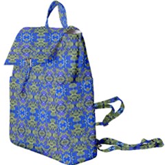 Gold And Blue Fancy Ornate Pattern Buckle Everyday Backpack by dflcprintsclothing