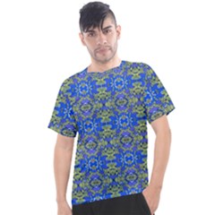 Gold And Blue Fancy Ornate Pattern Men s Sport Top by dflcprintsclothing