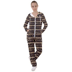 Red Tech Stripes Print Women s Tracksuit