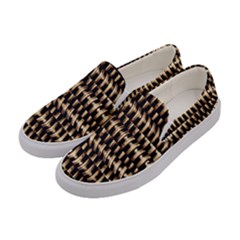 Red Tech Stripes Print Women s Canvas Slip Ons