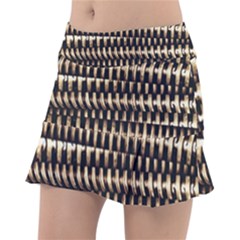 Red Tech Stripes Print Tennis Skorts