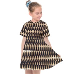 Red Tech Stripes Print Kids  Sailor Dress by dflcprintsclothing