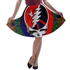 Grateful Dead - A-line Skater Skirt by Sapixe