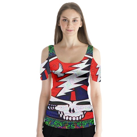 Grateful Dead - Butterfly Sleeve Cutout Tee  by Sapixe