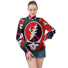 Grateful Dead - High Neck Long Sleeve Chiffon Top