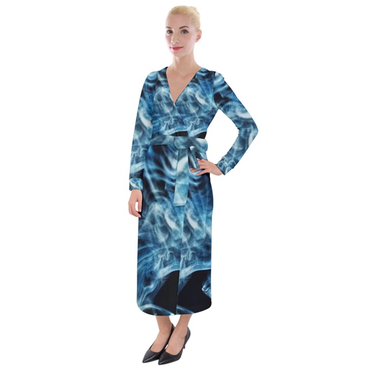 Cold Snap Velvet Maxi Wrap Dress