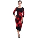 Taffy Quarter Sleeve Midi Velour Bodycon Dress View1