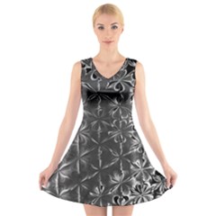 Lunar Eclipse Abstraction V-neck Sleeveless Dress by MRNStudios