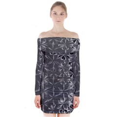 Lunar Eclipse Abstraction Long Sleeve Off Shoulder Dress by MRNStudios